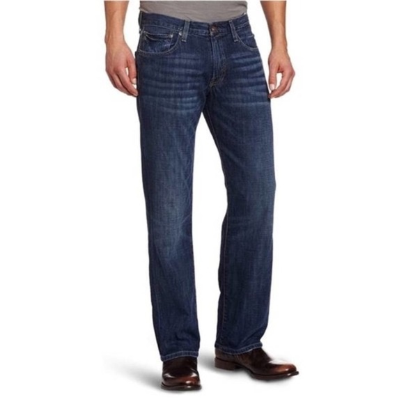 Men’s LUCKY BRAND 221 Straight Legs Dark Blue Wash Denim Jeans Size 34 x 30 - Picture 1 of 14